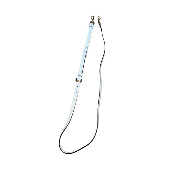 TORY BURCH Leather REPLACEMENT Strap SpringTrigger GoldTone Crossbody White 49” - Picture 1 of 3